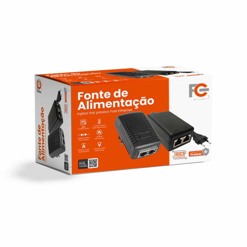 FONTE POE FAST 12V 01AMP S/ CABO FC FONTES, FC FONTES, 