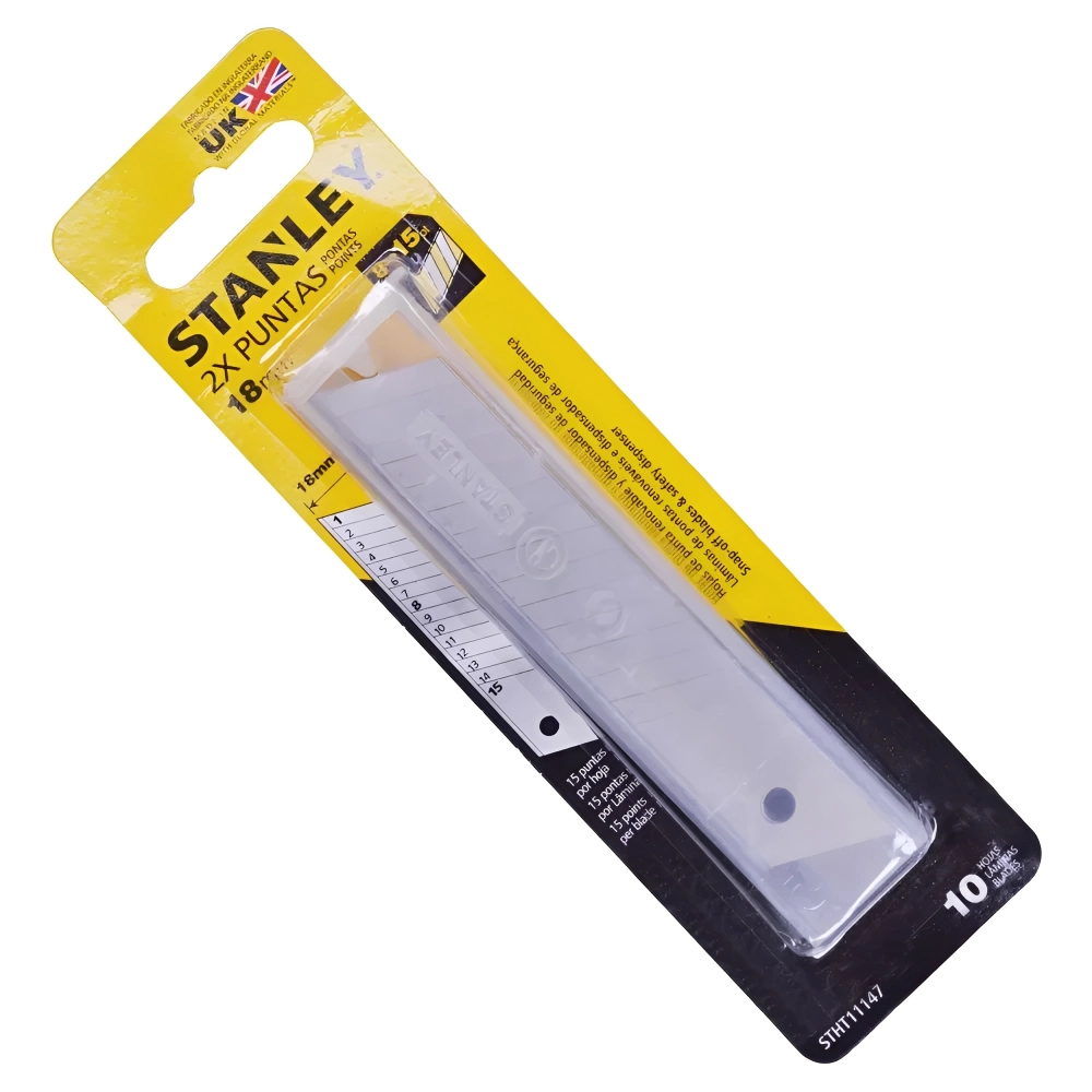 KIT 10 LAMINAS PARA ESTILETE 18MM STANLEY, STANLEY, 