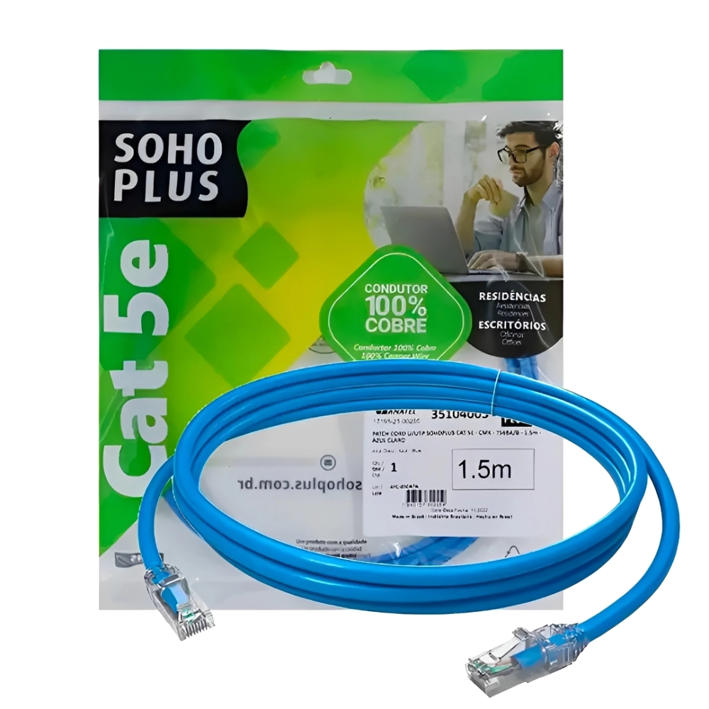 PATCH CORD CAT5E 1,5M AZ  SOHOPLUS FKW, FURUKAWA, 