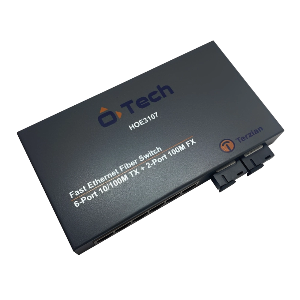 SWITCH FAST 6P RJ45 2FX SC 1P FIBRA 20KM HOE3107, TERZIAN,