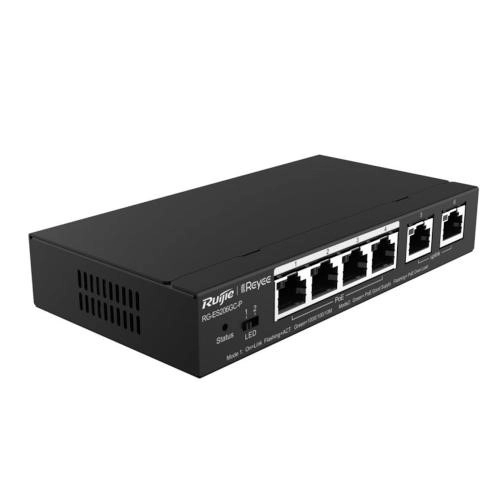 SWITCH POE GER 04P GE (L2) RG-ES206G-P RJ DP, RUIJIE,