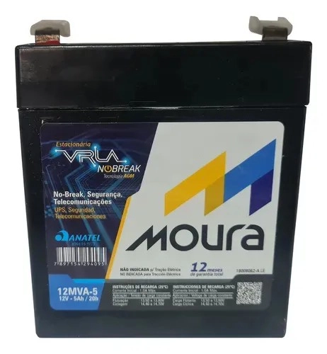 BATERIA MOURA 12MVA-5 5AH VRLA NOBREAK MR, MOURA, 