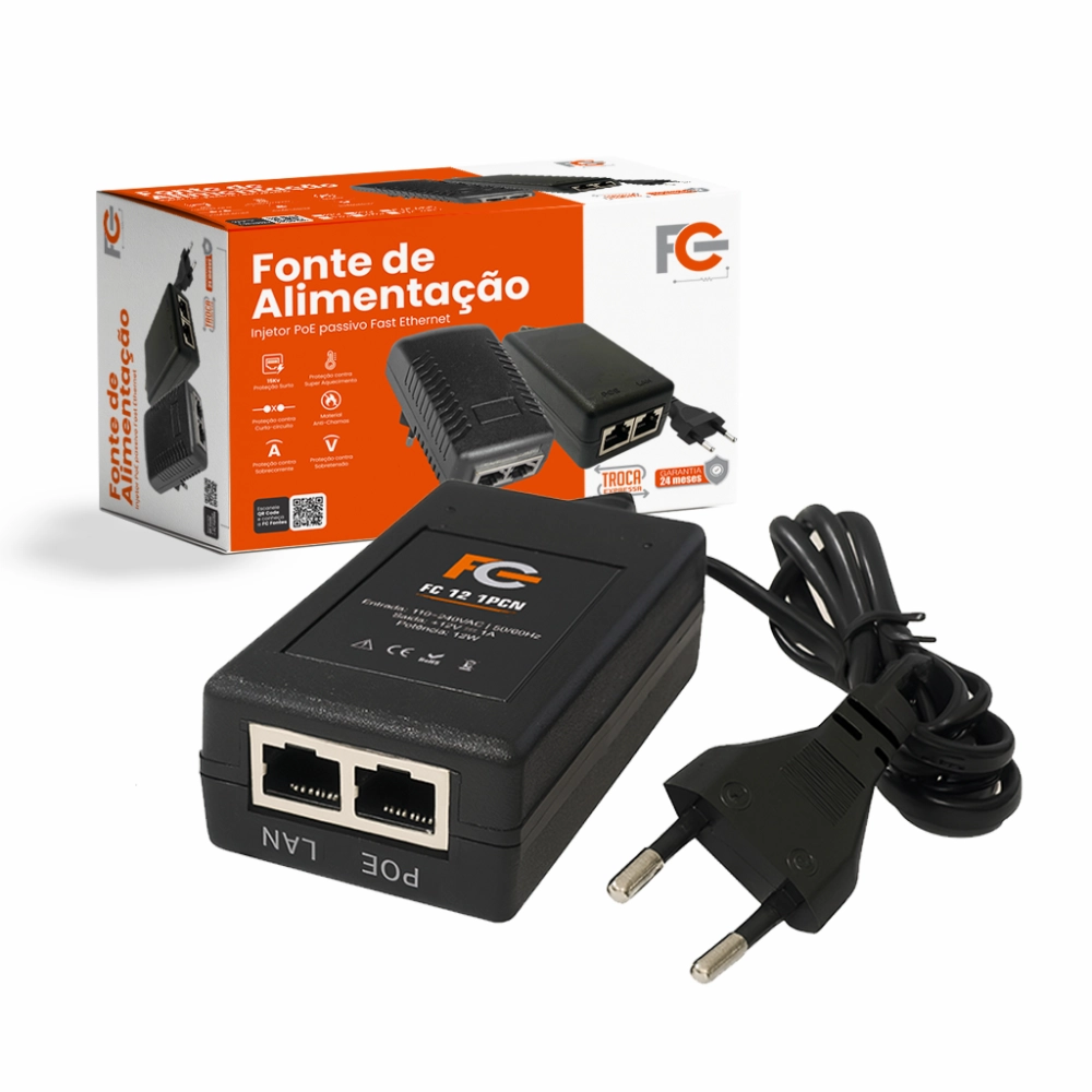 FONTE POE FAST 12V 01AMP S/ CABO FC FONTES, FC FONTES, 