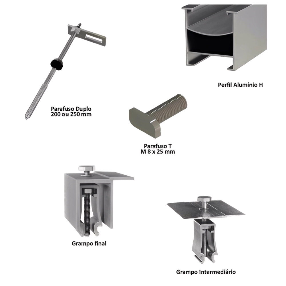 KIT FIX FIBROMADEIRA 250MM PERF H 4P PTC, PRATYC, 