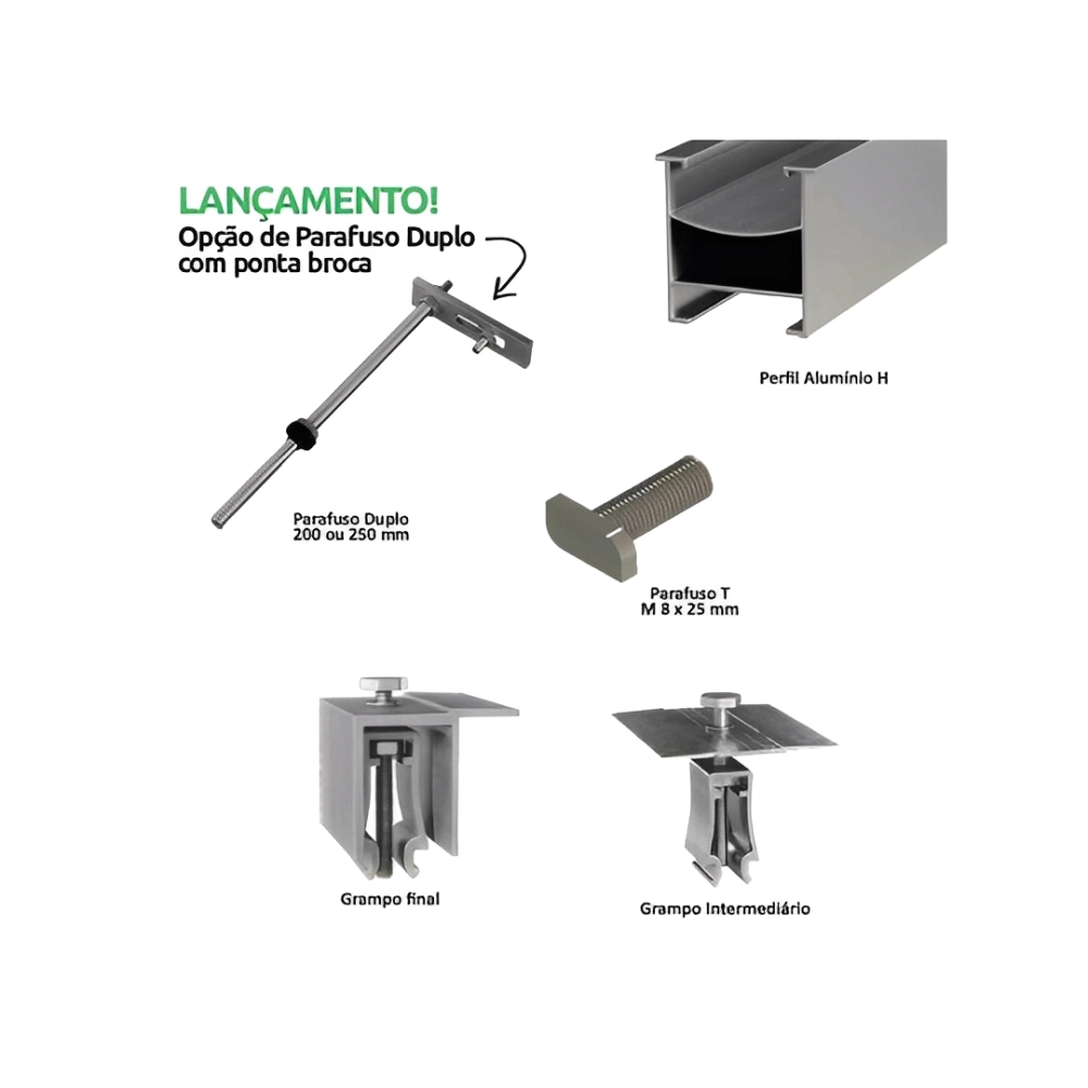 KIT FIX FIBROMETAL 200MM PERF H 4P PTC, PRATYC, 