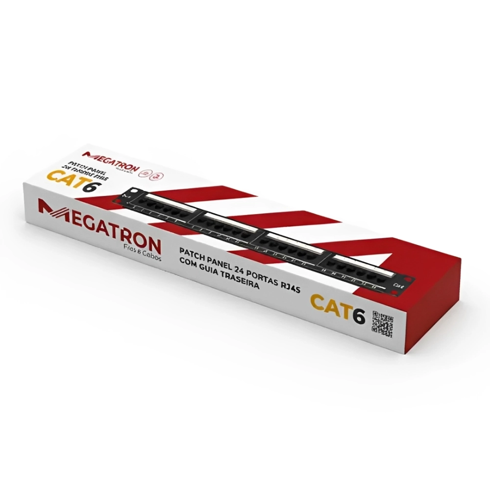 PATCH PANEL 24P CAT6 C/ GUIA TRASEIRA MGT, MEGATRON, PATCH PANEL 24P CAT6 C/ GUIA TRASEIRA MGT, MEGATRON,