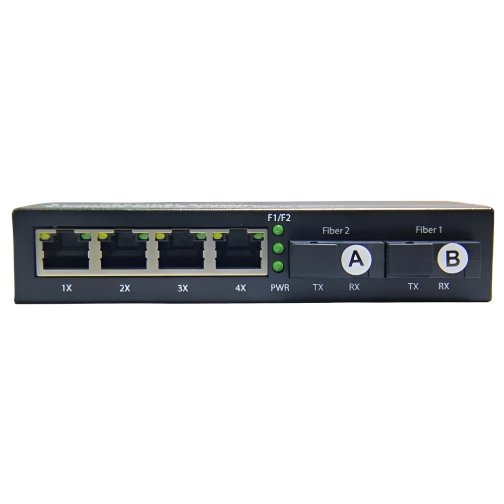 SWITCH FAST 4P RJ45 2FX SC 1P FIBRA 20KM HOE3105P, TERZIAN, 